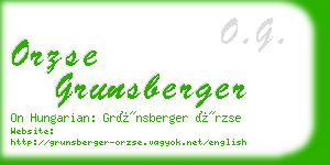 orzse grunsberger business card